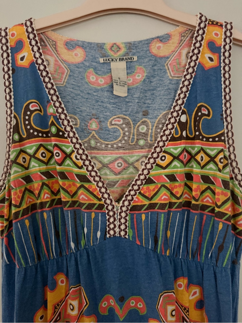 Lucky Brand Y2K Boho Midi Dress Sleeveless Size Small - Picture 4 of 6